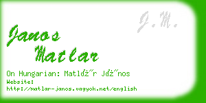 janos matlar business card